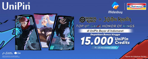 Top Up Honor of Kings di UniPin dan Bayar di Indomaret, Dapatkan Bonus hingga 15% UniPin Credits